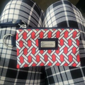 Ame & Lulu Red Chain-Pattern Coin Purse